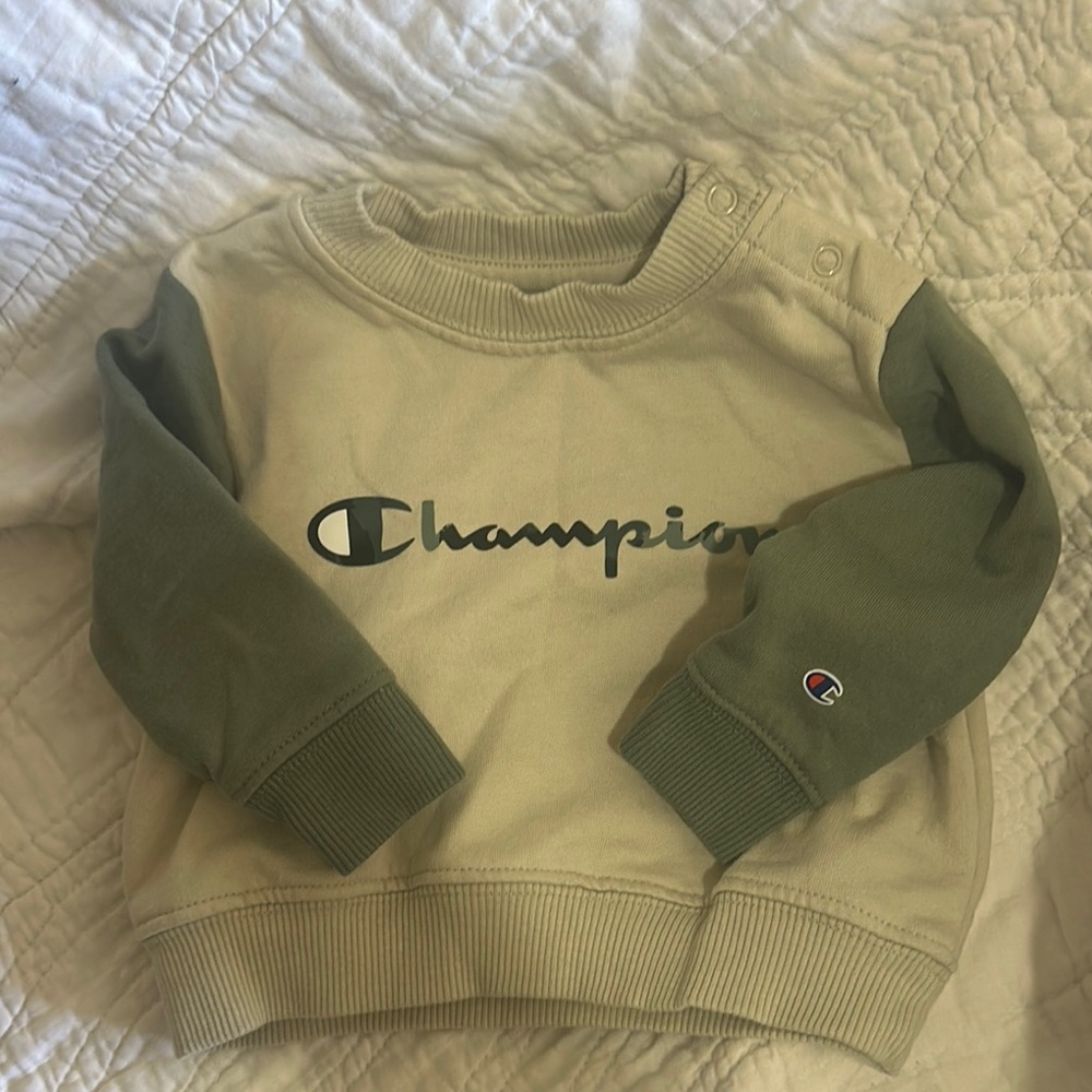 Champion Infant Sweatshirt in Olive and Beige